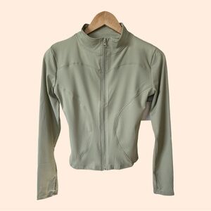 TikTok Stretchy Pastel Lime Green Athletic Zip Front Sportwear Jacket Top sz M